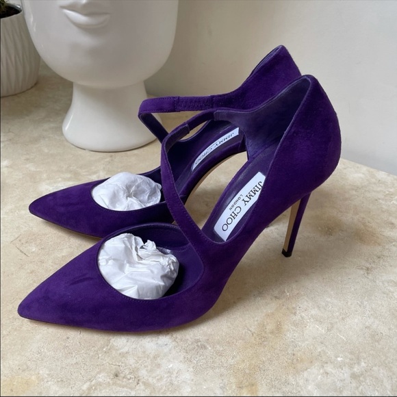 Jimmy choo purple suede crossover bump - Picture 7 of 8